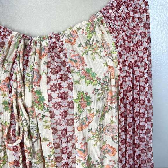 FREE PEOPLE Because I Love You Tunic Mini Dress Sunshine Combo Boho Size XS - Picture 7 of 13